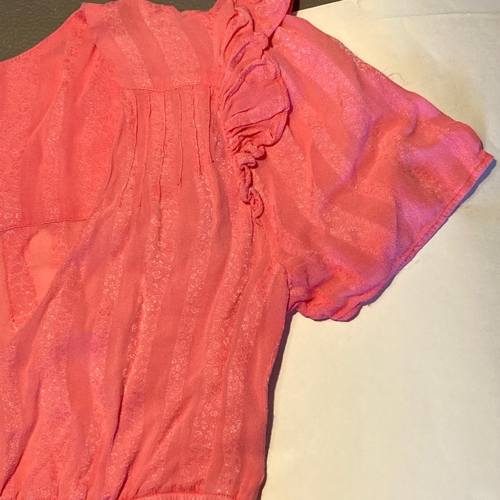 LoveShackFancy Bright Pink Ruffled Mini Dress - Picture 6 of 8